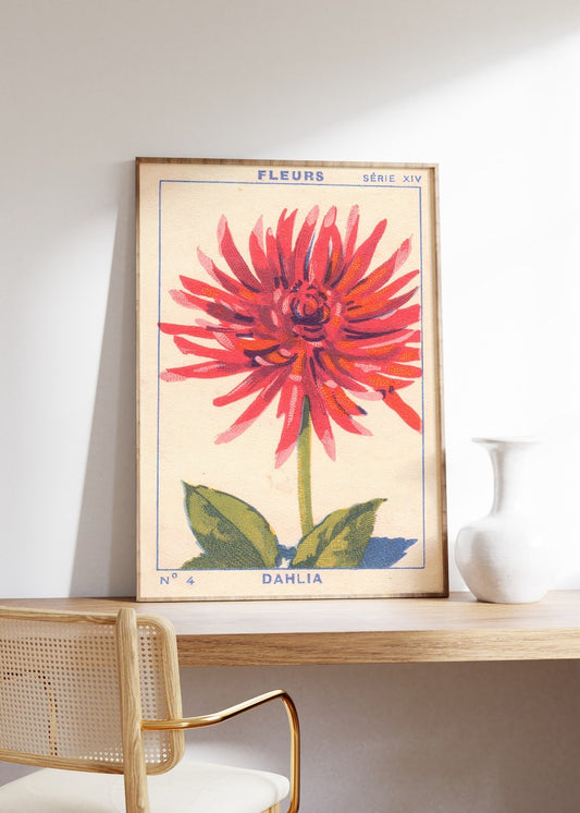 Fleurs Vintage Print, Floral Poster, Botanical Print, Large Wall Art, Home Decor Botanical Print, Science Poster TNF - Living Room