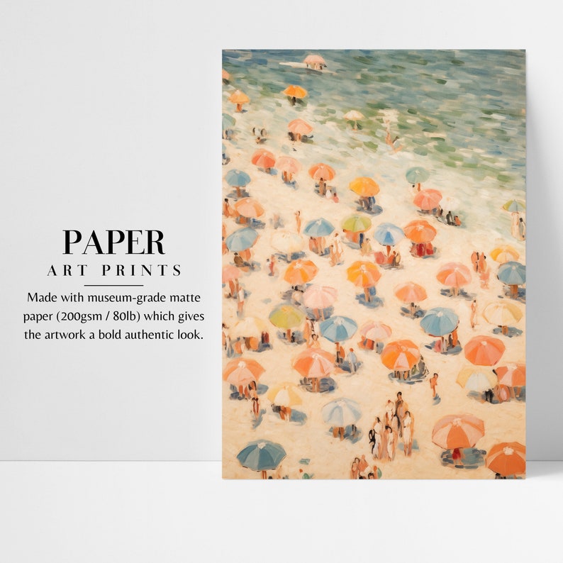 Retro Coastal Wall Art - Abstract Minimal Beach Scene