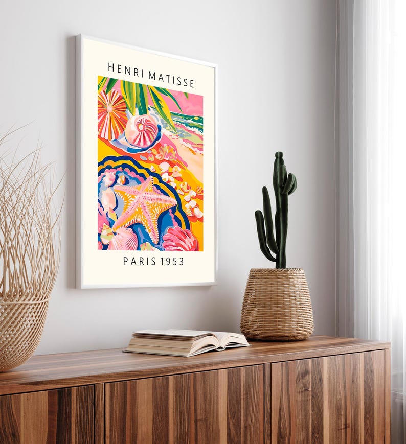 Starfish poster, Beachy decor, Seaside holiday decor, Coastal cowgirl print, Beach wall art