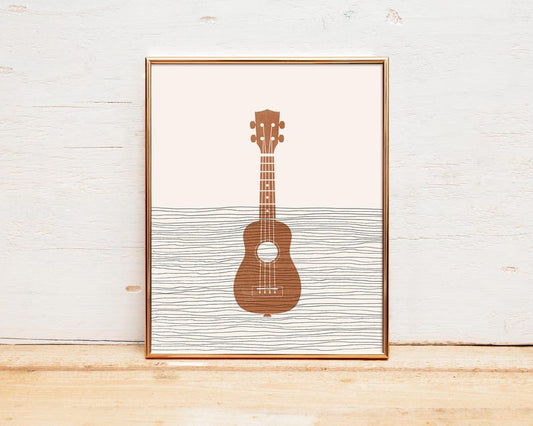 Ukelele Art - Ukelele Player Gift - Boho Music Poster, Ukelele Print, Gift for Ukelele Player