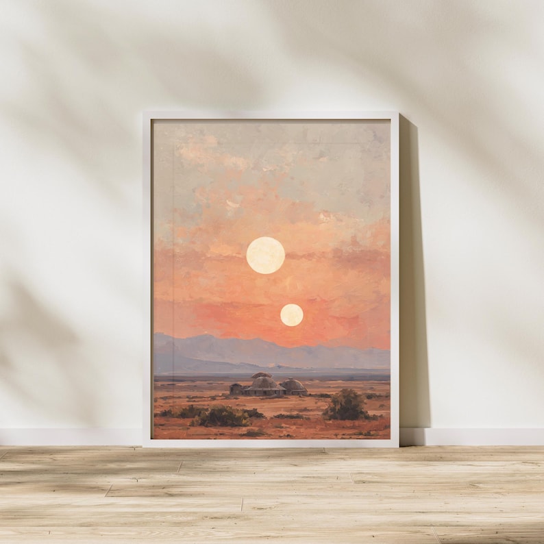 Tatooine Twin Suns Poster | Movies Landscape Art