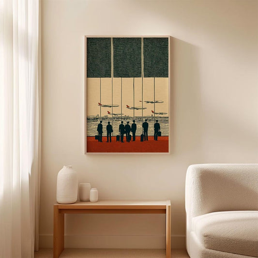 Airport Lounge Poster | Mid Century Travel Wall Art | Vintage Aviation Print