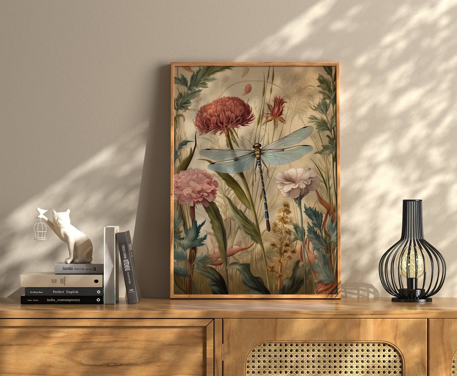 Dragonfly Wall Art, Dragonfly Print, William Morris, Aesthetic Wall Decor, Floral Prints, Artful Art, Floral Poster, Dragonfly Gifts For Her