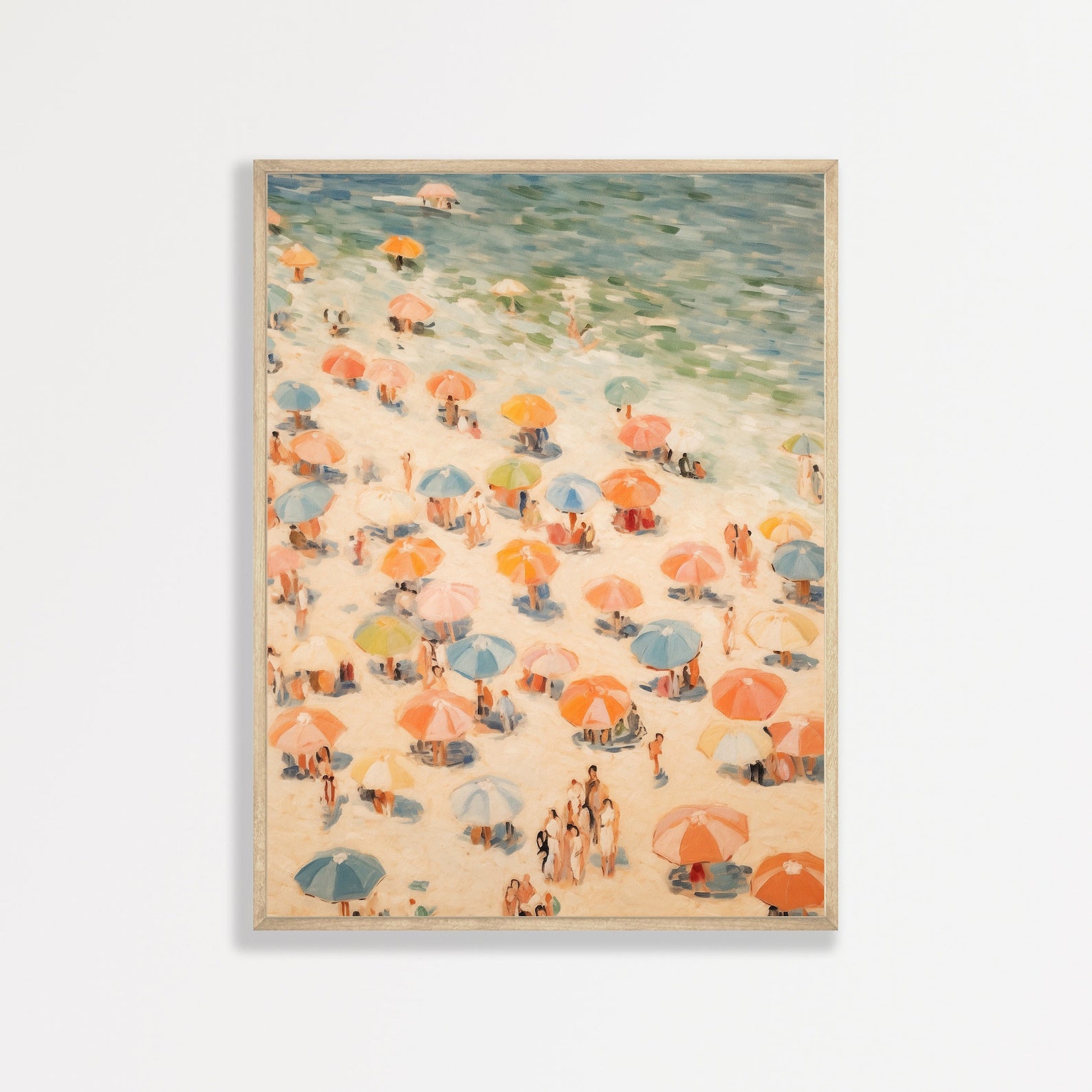 Retro Coastal Wall Art - Abstract Minimal Beach Scene
