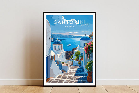 Santorini Travel Print - Greece, Santorini Poster, Greece Poster, Travel Wall Art, Greece Print, poster, Greece, Europe, Santorini