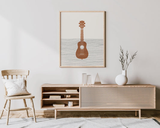 Ukelele Art - Ukelele Player Gift - Boho Music Poster, Ukelele Print, Gift for Ukelele Player