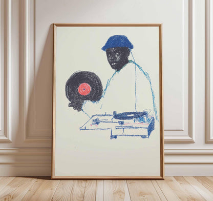 DJ Vinyl Record Art Print | Hip Hop Music Poster