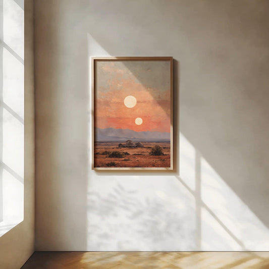 Tatooine Twin Suns Poster | Movies Landscape Art