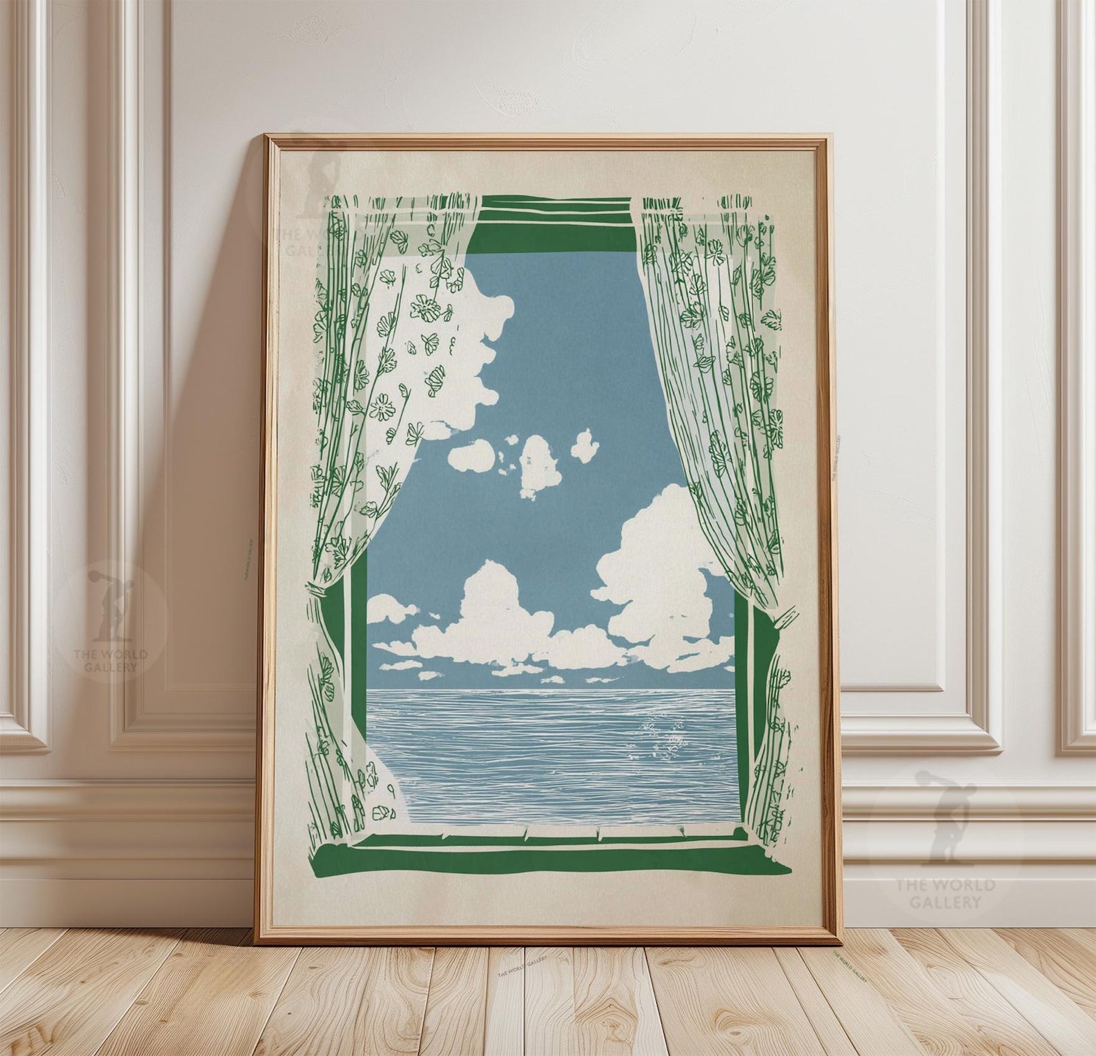 Open Window Coastal Poster | Breezy Ocean View Landscape Art