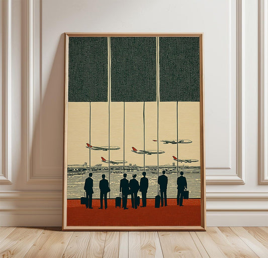 Airport Lounge Poster | Mid Century Travel Wall Art | Vintage Aviation Print