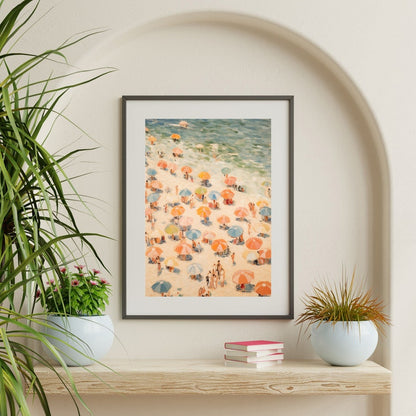 Retro Coastal Wall Art - Abstract Minimal Beach Scene