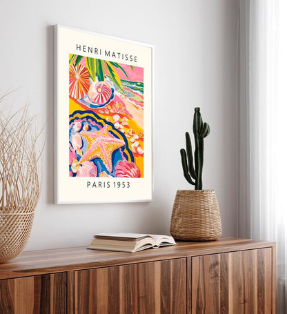 Starfish poster, Beachy decor, Seaside holiday decor, Coastal cowgirl print, Beach wall art