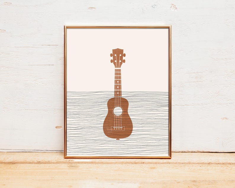 Ukelele Art - Ukelele Player Gift - Boho Music Poster, Ukelele Print, Gift for Ukelele Player
