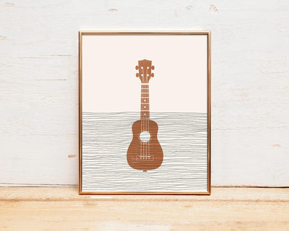 Ukelele Art - Ukelele Player Gift - Boho Music Poster, Ukelele Print, Gift for Ukelele Player