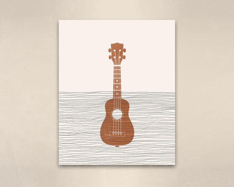Ukelele Art - Ukelele Player Gift - Boho Music Poster, Ukelele Print, Gift for Ukelele Player