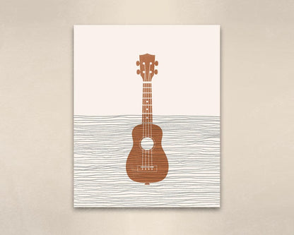 Ukelele Art - Ukelele Player Gift - Boho Music Poster, Ukelele Print, Gift for Ukelele Player