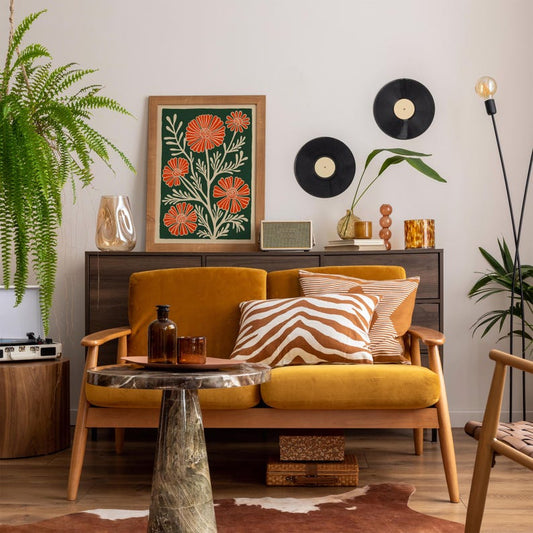 Retro Flower Art Print: Mid-Century Modern Botanical Wall Decor