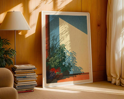 Japanese Botanical Wall Art Print: Hasui Kawase Style – Minimalist Nature Poster