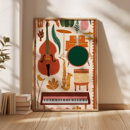 Musical Instrument Poster, Music Wall Art Print, Studio Decor, Music Lover Gift, Vintage Print