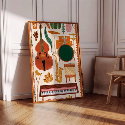 Musical Instrument Poster, Music Wall Art Print, Studio Decor, Music Lover Gift, Vintage Print
