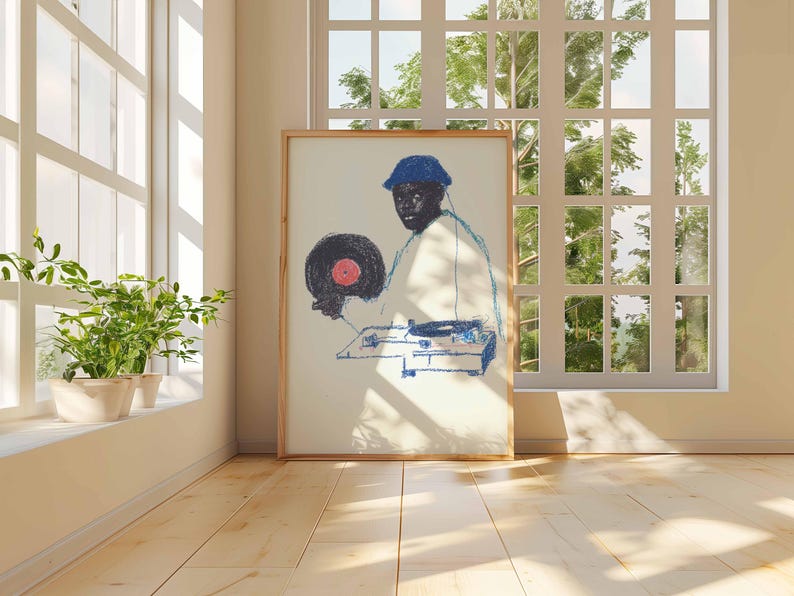DJ Vinyl Record Art Print | Hip Hop Music Poster