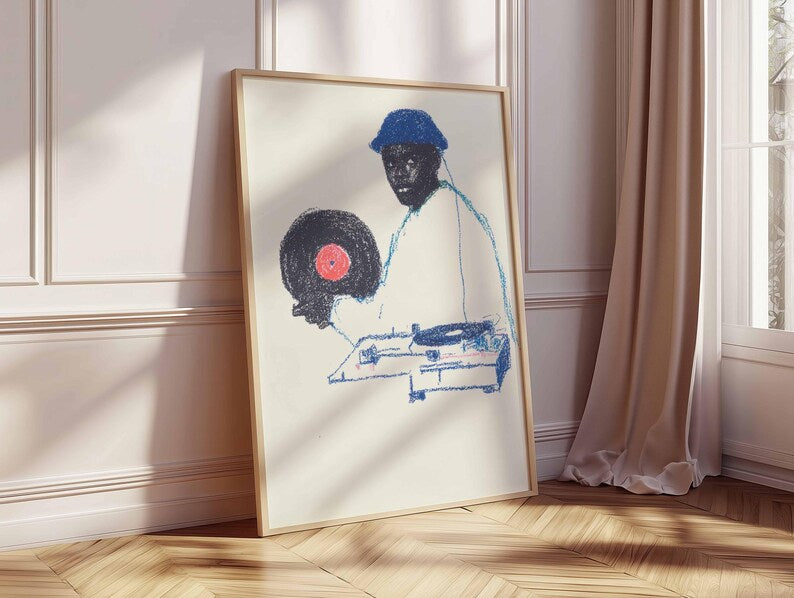 DJ Vinyl Record Art Print | Hip Hop Music Poster