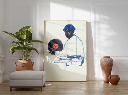 DJ Vinyl Record Art Print | Hip Hop Music Poster