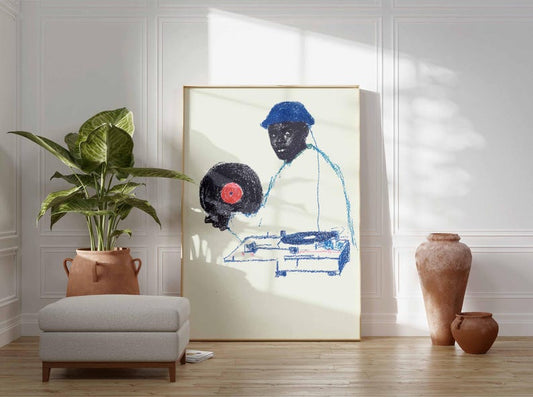 DJ Vinyl Record Art Print | Hip Hop Music Poster