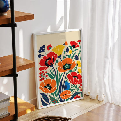 Colorful Botanical Wall Art Print, Modern Floral Poster, Abstract Wall Art, Living Room Decor, Office Wall Art, Floral Poster, Home Decor